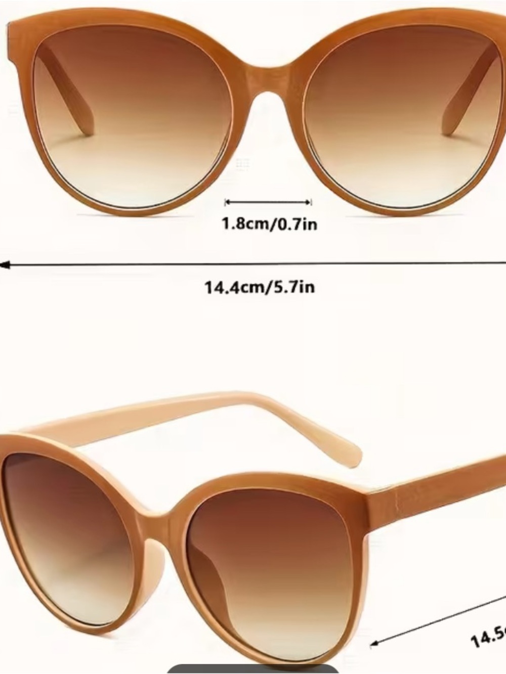 Oversized Green Cat-Eye Sunglasses for Women - Picture 3 of 4